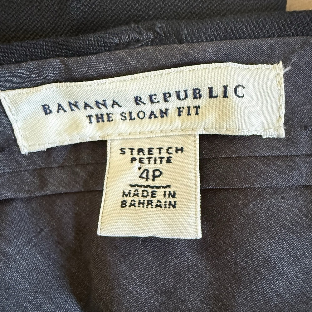 Banana Republic Womens 4P Petite Black The Sloan Fit Slacks Dress Pants - Picture 6 of 9